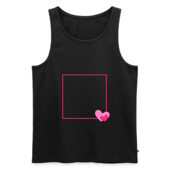 Herz Rahmen Ornament Linie Anpassbar - Männer Premium Bio Tank Top - Schwarz - Vorne - AI Model Male 178 light (178cm)