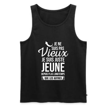 JE NE SUIS PAS VIEUX - Débardeur bio Premium Homme - noir - Devant - Michal (187cm)