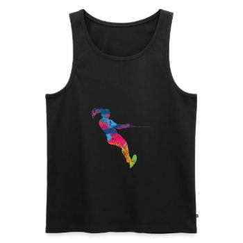 Wakeboard Waterski Wakeboarding - Men's Premium Organic Tank Top - black - Front - AI Model Male 178 light (178cm)