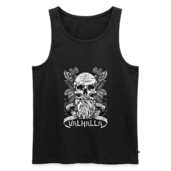 Valhalla Odin Viking Motif - Débardeur bio Premium Homme - noir - Devant - AI Model Male 178 light (178cm)