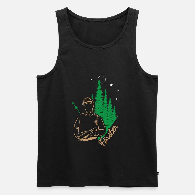 Förster Wald Forst - Männer Premium Bio Tank Top - Schwarz
