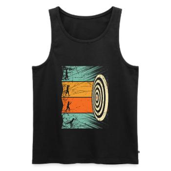 Darts Darts Dartboard Retro - Men's Premium Organic Tank Top - black - Front - AI Model Male 178 light (178cm)