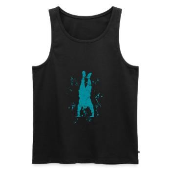 Stand de la main Gymnastique Gymnastique Acrobatie - Débardeur bio Premium Homme - noir - Devant - Michal (187cm)