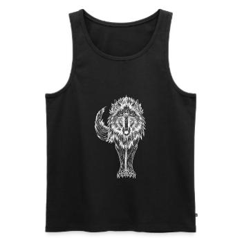 Wolf protection de la nature Prédateurs nature cadeau - Débardeur bio Premium Homme - noir - Devant - Michal (187cm)