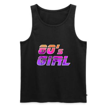 80s girl - Männer Premium Bio Tank Top - Schwarz - Vorne - Michal (187cm)