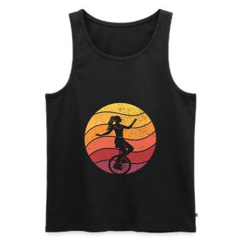 Unicycle Gift Unicyclist Unicycling Retro - Men's Premium Organic Tank Top - black - Front - Michal (187cm)