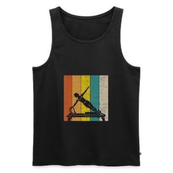 Pilates Yoga Spiritualité Ésotérisme Méditation - Débardeur bio Premium Homme - noir - Devant - Michal (187cm)