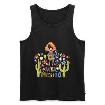 Mexico - Viva Mexico Singer - dark - Men's Premium Organic Tank Top - black - Front - AI Model Male 178 light (178cm)