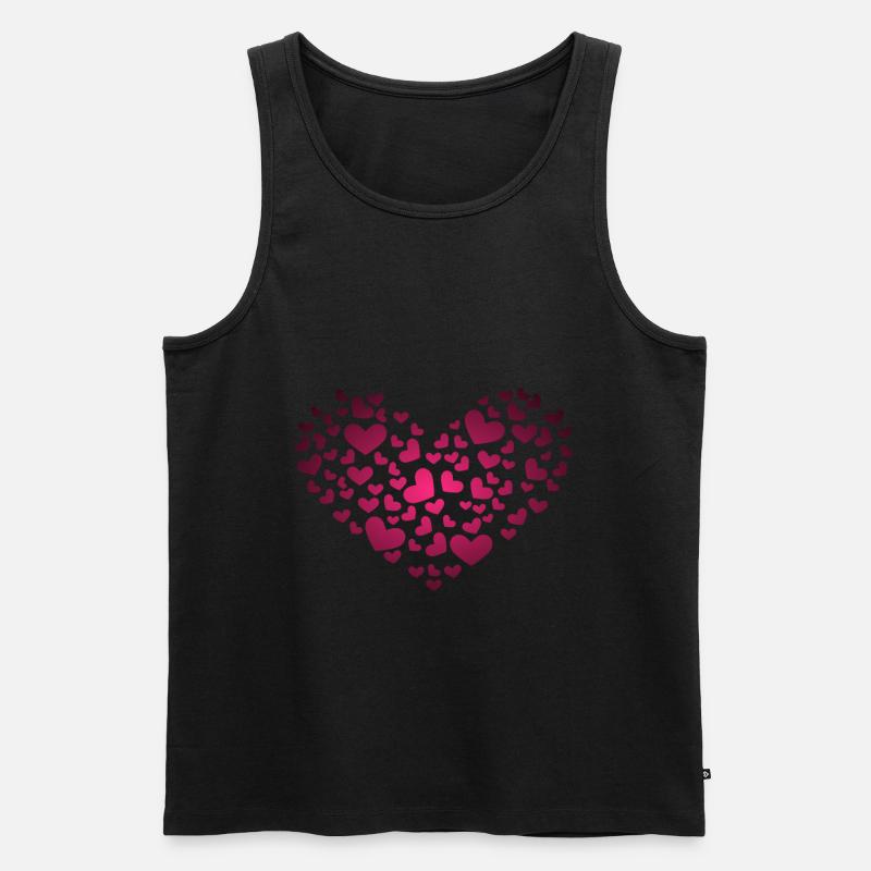 Herz aus Herzchen - Männer Premium Bio Tank Top - Schwarz