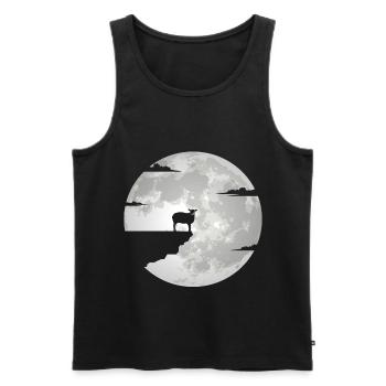 Schaf Schafe Vollmond Schafmotiv Schäfer Mond - Männer Premium Bio Tank Top - Schwarz - Vorne - AI Model Male 178 light (178cm)