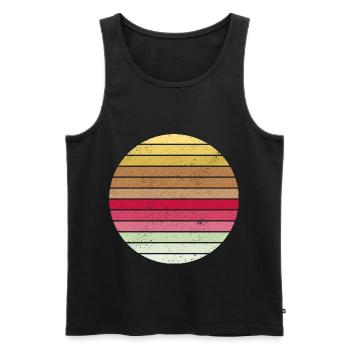 Kreis Vintage - Männer Premium Bio Tank Top - Schwarz - Vorne - Michal (187cm)