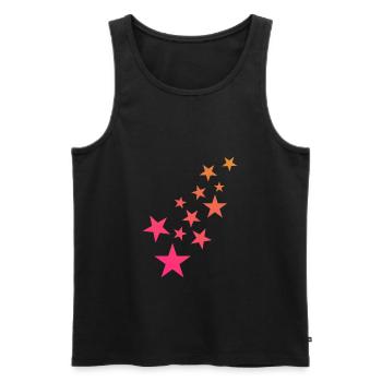 Star asterisk pattern decoration - Men's Premium Organic Tank Top - black - Front - Michal (187cm)