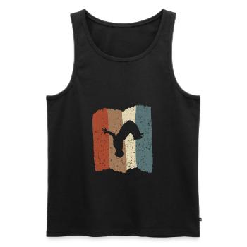 Parkour Freerunning Parcour Freerunner - Men's Premium Organic Tank Top - black - Front - AI Model Male 178 light (178cm)