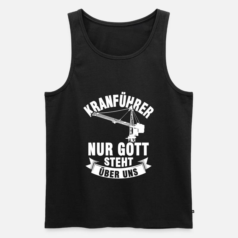 Kran Kranführer Baustelle - Männer Premium Bio Tank Top - Schwarz