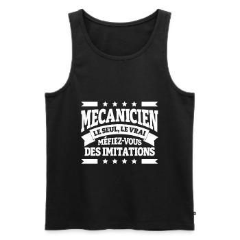 VRAI MÉCANICIEN - Débardeur bio Premium Homme - noir - Devant - Michal (187cm)