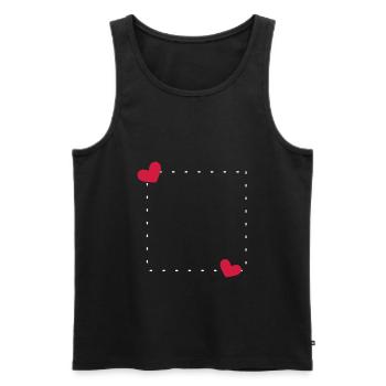 Heart Frame Ornament Line - Men's Premium Organic Tank Top - black - Front - AI Model Male 178 light (178cm)