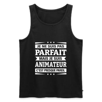 ANIMATEUR - Débardeur bio Premium Homme - noir - Devant - AI Model Male 178 light (178cm)