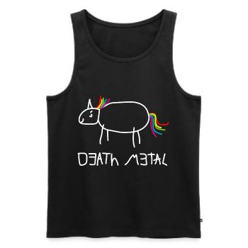 Death Metal Einhorn - Männer Premium Bio Tank Top - Schwarz - Vorne - AI Model Male 178 light (178cm)