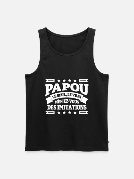 PAPOU - Débardeur bio Premium Homme - noir