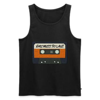 das mus so laut 03 Kassette - Männer Premium Bio Tank Top - Schwarz - Vorne - Michal (187cm)