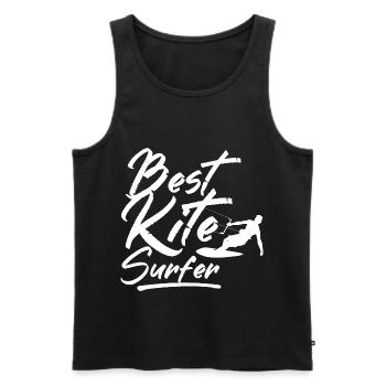 Bester Kitesurfer Kitesurfen Kitesurf Kitesurfing - Männer Premium Bio Tank Top - Schwarz - Vorne - AI Model Male 178 light (178cm)