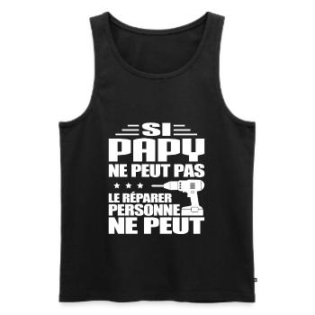 BRICOLAGE - PAPY BRICOLEUR - Débardeur bio Premium Homme - noir - Devant - Michal (187cm)