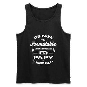 PAPA FORMIDABLE - PAPY FABULEUX - Débardeur bio Premium Homme - noir - Devant - AI Model Male 178 light (178cm)
