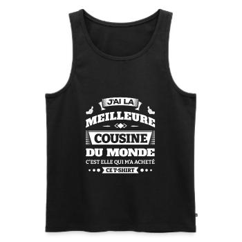 J'AI LA MEILLEURE COUSINE DU MONDE - Débardeur bio Premium Homme - charbon - Devant - Alexander (188cm)