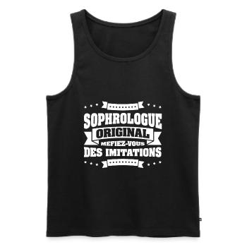 SOPHROLOGUE ORIGINAL - Débardeur bio Premium Homme - noir - Devant - Michal (187cm)