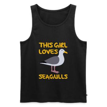 j'aime les mouettes mouette j'aime les mouettes fille fille - Débardeur bio Premium Homme - noir - Devant - AI Model Male 178 light (178cm)