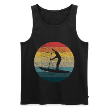 Stand Up Paddling Stand-up Paddling Sup Retro - Men's Premium Organic Tank Top - black - Front - AI Model Male 178 light (178cm)