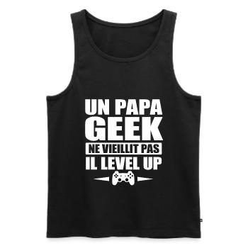 UN PAPA GEEK NE VIEILLIT PAS - Débardeur bio Premium Homme - noir - Devant - Michal (187cm)