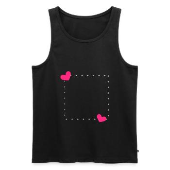 Heart Frame Ornament Line - Men's Premium Organic Tank Top - black - Front - AI Model Male 178 light (178cm)