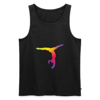 Gymnastique Gymnastique Gymnastique Gymnastique - Débardeur bio Premium Homme - noir - Devant - Michal (187cm)