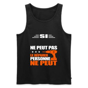 BRICOLEUR À PERSONNALISER - Débardeur bio Premium Homme - noir - Devant - Michal (187cm)