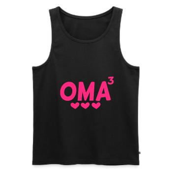 Oma hoch Drei - Dreifache Oma - Männer Premium Bio Tank Top - Schwarz - Vorne - Michal (187cm)