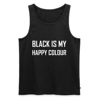 Black is my happy colour | Schwarz fröhliche Farbe - Männer Premium Bio Tank Top - Schwarz - Vorne - Michal (187cm)