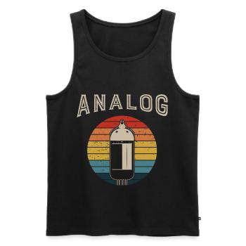 Retro Analog Modular Synthesizer Musician - Men's Premium Organic Tank Top - black - Front - AI Model Male 178 light (178cm)