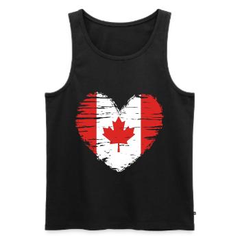 Canada Heart Flag Flag Coat of Arms - Men's Premium Organic Tank Top - black - Front - Michal (187cm)