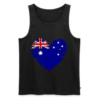 Australien Herz Flagge Fahne Wappen - Männer Premium Bio Tank Top - Schwarz - Vorne - AI Model Male 178 light (178cm)