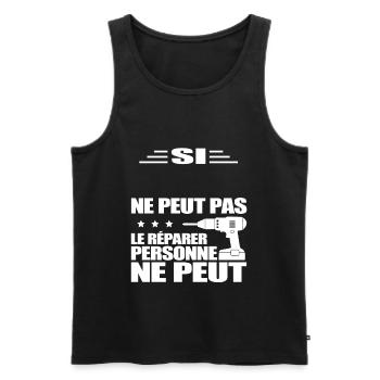 BRICOLEUR À PERSONNALISER - Débardeur bio Premium Homme - noir - Devant - Michal (187cm)