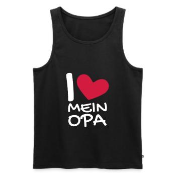 Ich liebe mein Opa - Männer Premium Bio Tank Top - Schwarz - Vorne - Michal (187cm)