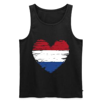 Netherlands Heart Flag Flag Coat of Arms - Men's Premium Organic Tank Top - black - Front - AI Model Male 178 light (178cm)