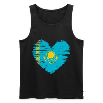 Kazakhstan drapeau drapeau du Kazakhstan - Débardeur bio Premium Homme - noir - Devant - AI Model Male 178 light (178cm)