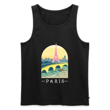 Paris Frankreich Eiffelturm Turm Stadt Reisen Sein - Männer Premium Bio Tank Top - Schwarz - Vorne - AI Model Male 178 light (178cm)