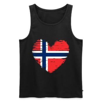 Norway Heart Flag Flag Coat of Arms - Men's Premium Organic Tank Top - black - Front - Michal (187cm)