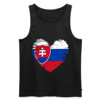 Slowakei Herz Flagge Fahne Wappen - Männer Premium Bio Tank Top - Schwarz - Vorne - AI Model Male 178 light (178cm)
