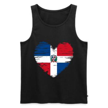 Dominican Republic Heart Flag Flag Coat of Arms - Men's Premium Organic Tank Top - black - Front - Michal (187cm)