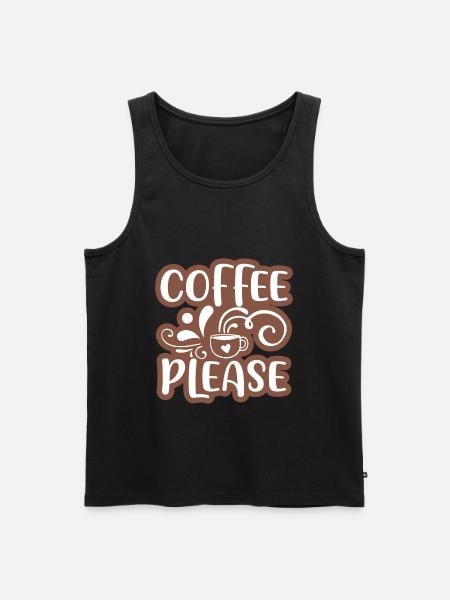 Kaffe venligst klistermærke Design 01 - Herre Premium økologisk tanktop - sort