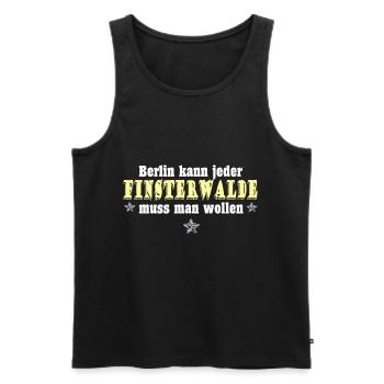 finsterwalde 01 - Männer Premium Bio Tank Top - Schwarz - Vorne - Michal (187cm)